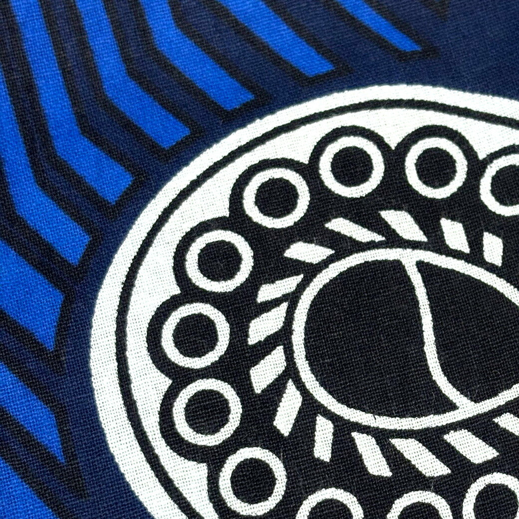 生地 【 アフリカンプリント 紺青 】アフリカンファブリック ワックス