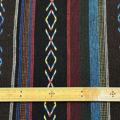 生地 【 メキシカンドビー 7125 】 ドビー織り 110cm巾 綿100％ 厚手 丈夫 幾何学模様 ストライプ ボーダー インド綿 南米 エスニック メキシカンテイスト 民族風 メキシコ風 キャンプ ソファーカバー ラグ アウ