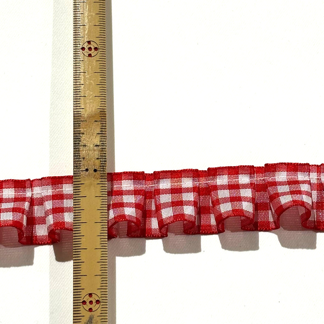 チェック柄フリルリボン