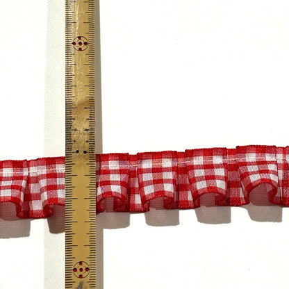 チェック柄フリルリボン