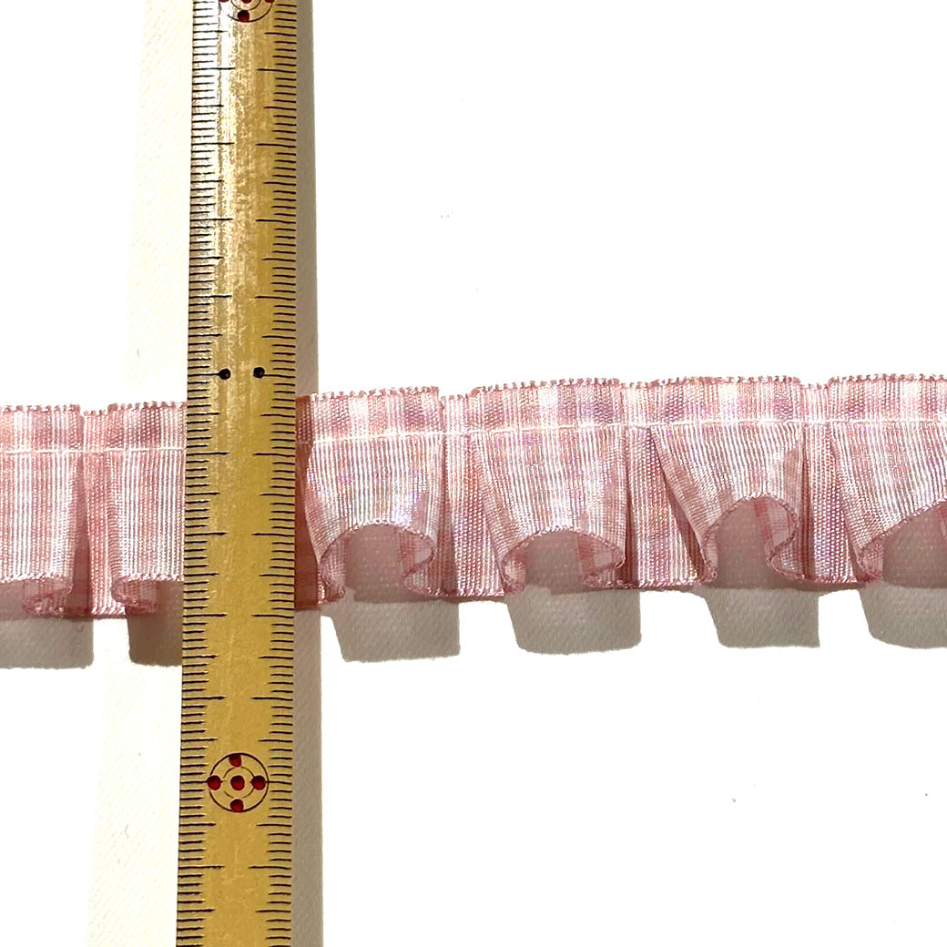 チェック柄フリルリボン