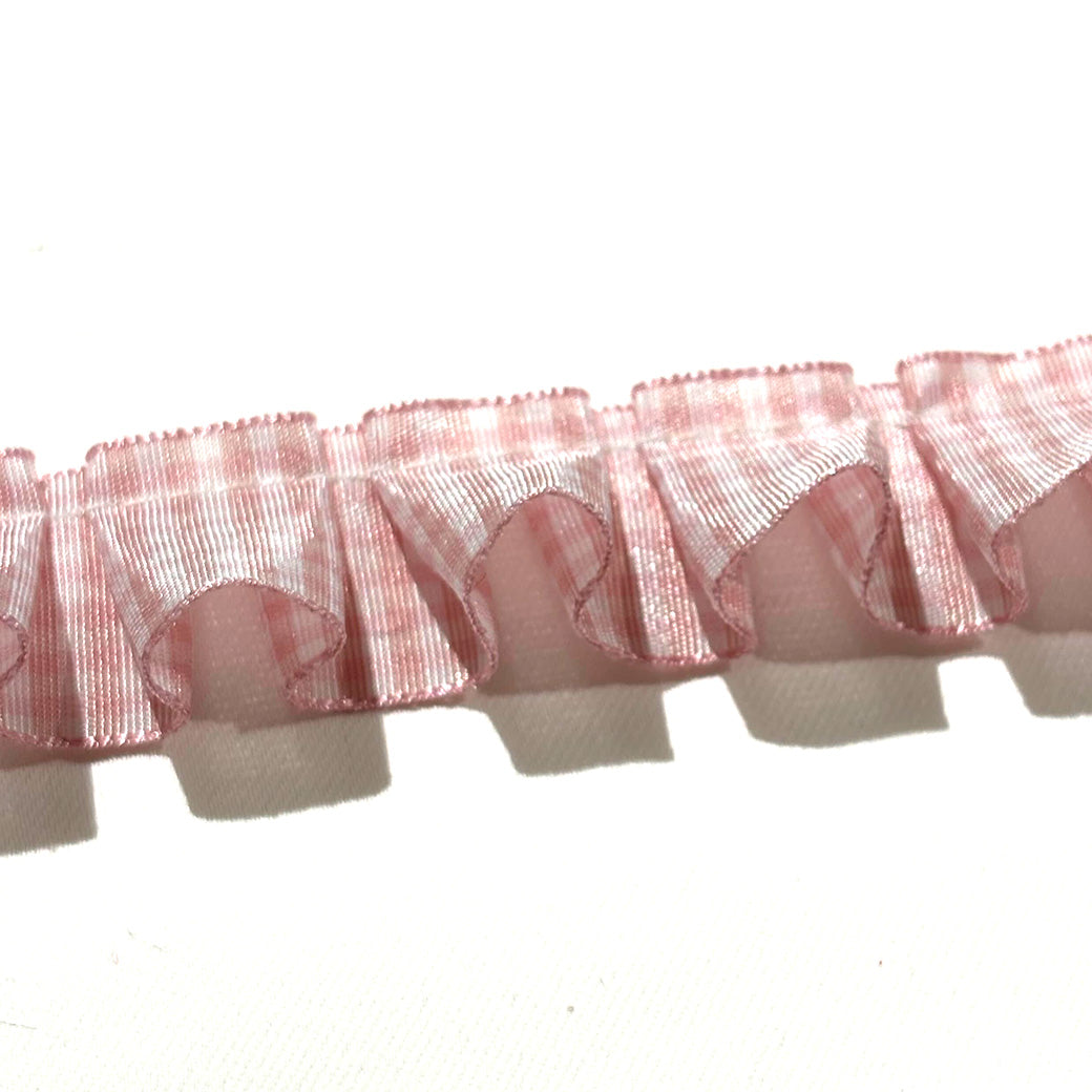 チェック柄フリルリボン