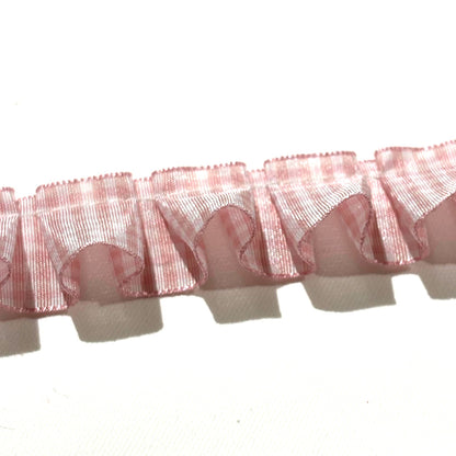 チェック柄フリルリボン