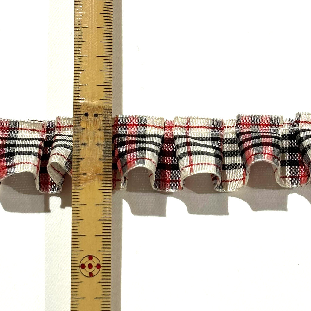 チェック柄フリルリボン