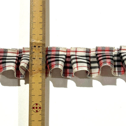 チェック柄フリルリボン