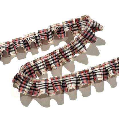 チェック柄フリルリボン