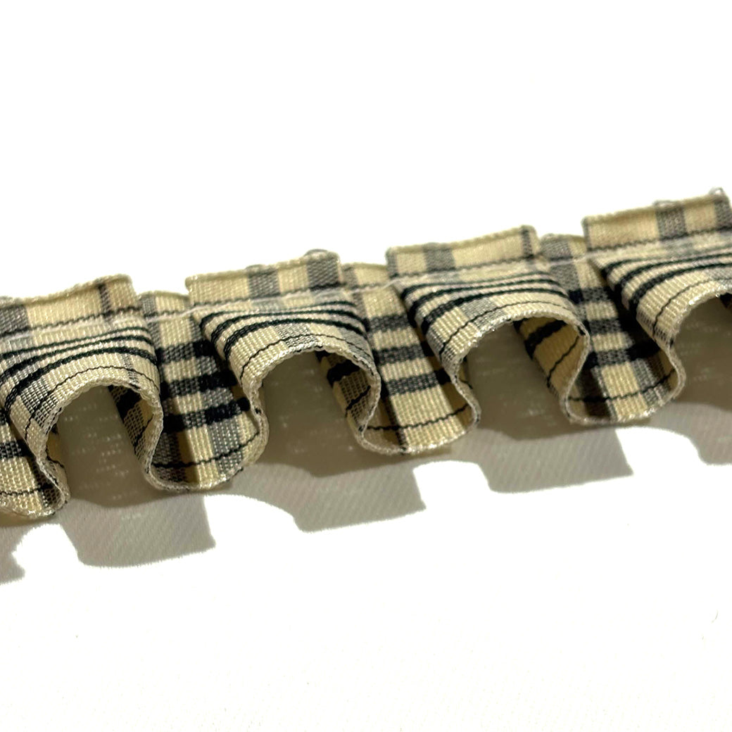 チェック柄フリルリボン