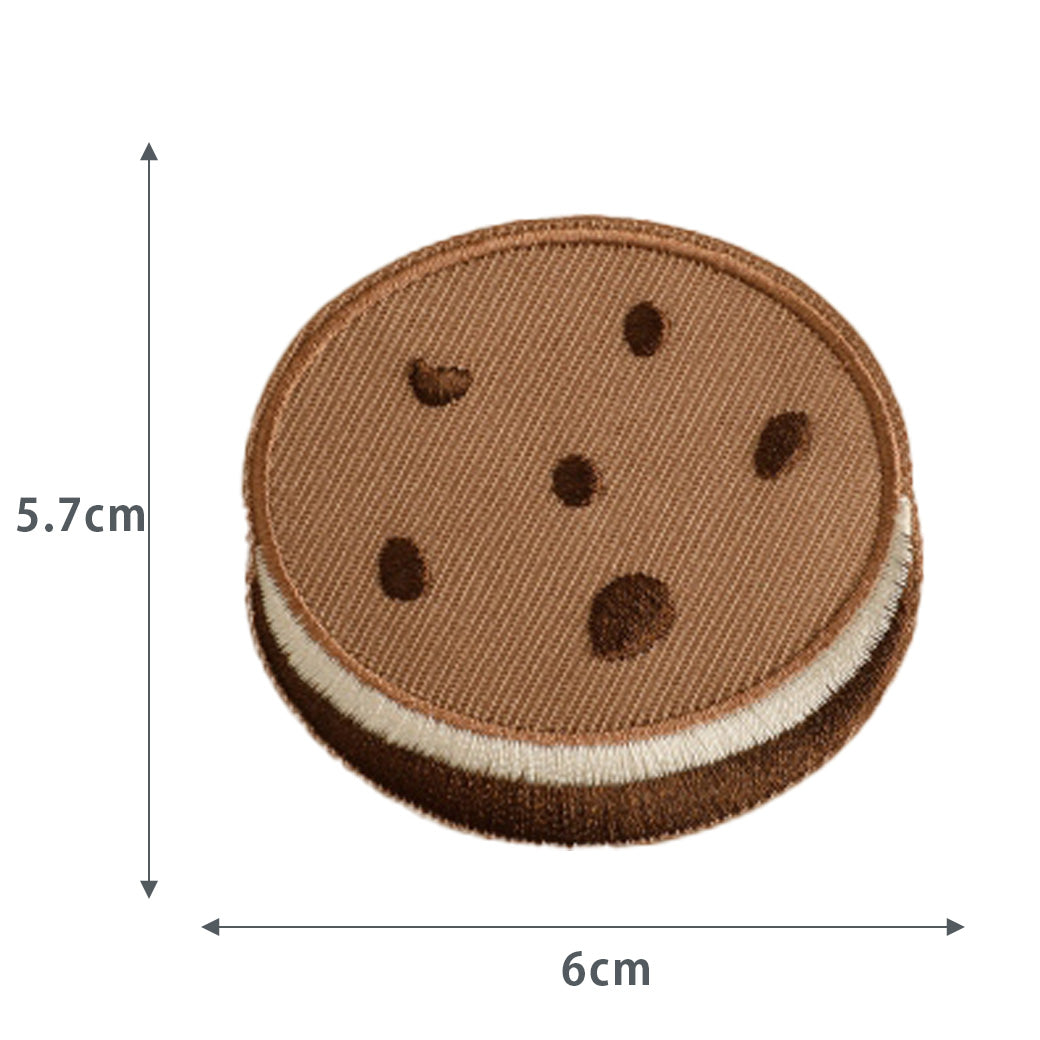 ワッペン【 クッキーワッペン チョコチップ 茶色 】 シールワッペン 刺繍ワッペン
