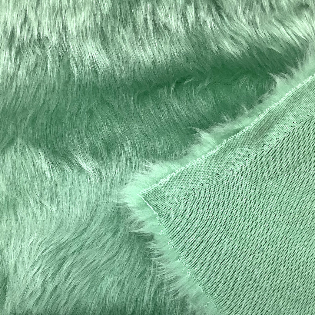 生地 【 パステルファー グリーン 】 フェイクファー生地 巾150cm アクリル