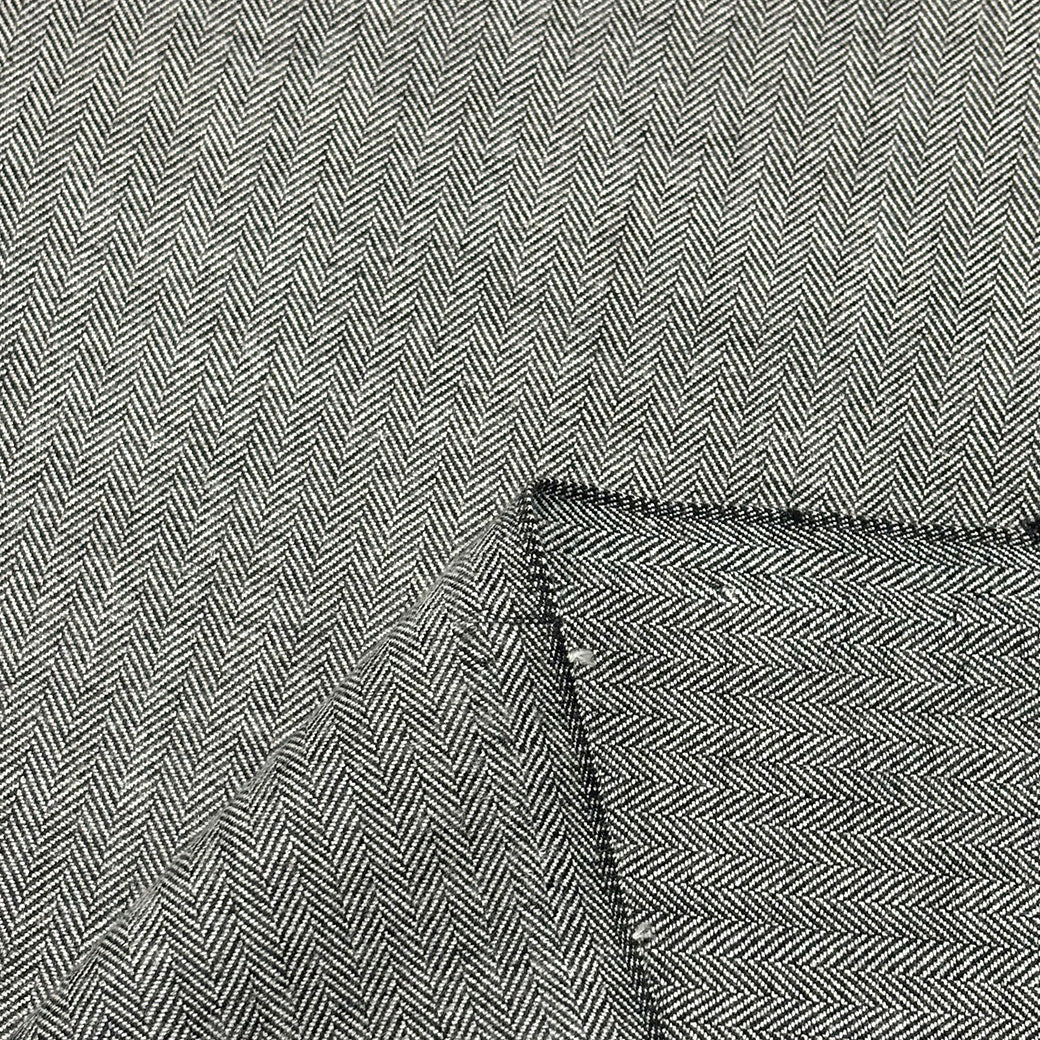 生地 【 へリンボンツイード グレー 】 ツイード生地 142cm巾 幅広 ウール混