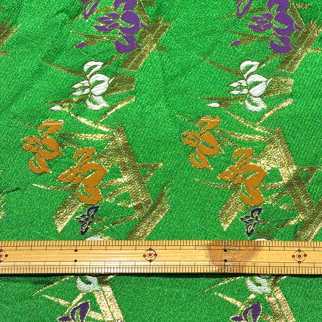 生地 【 金襴 緑 】 金襴生地 和柄生地 装飾織物 約70cm巾 華やか 重厚