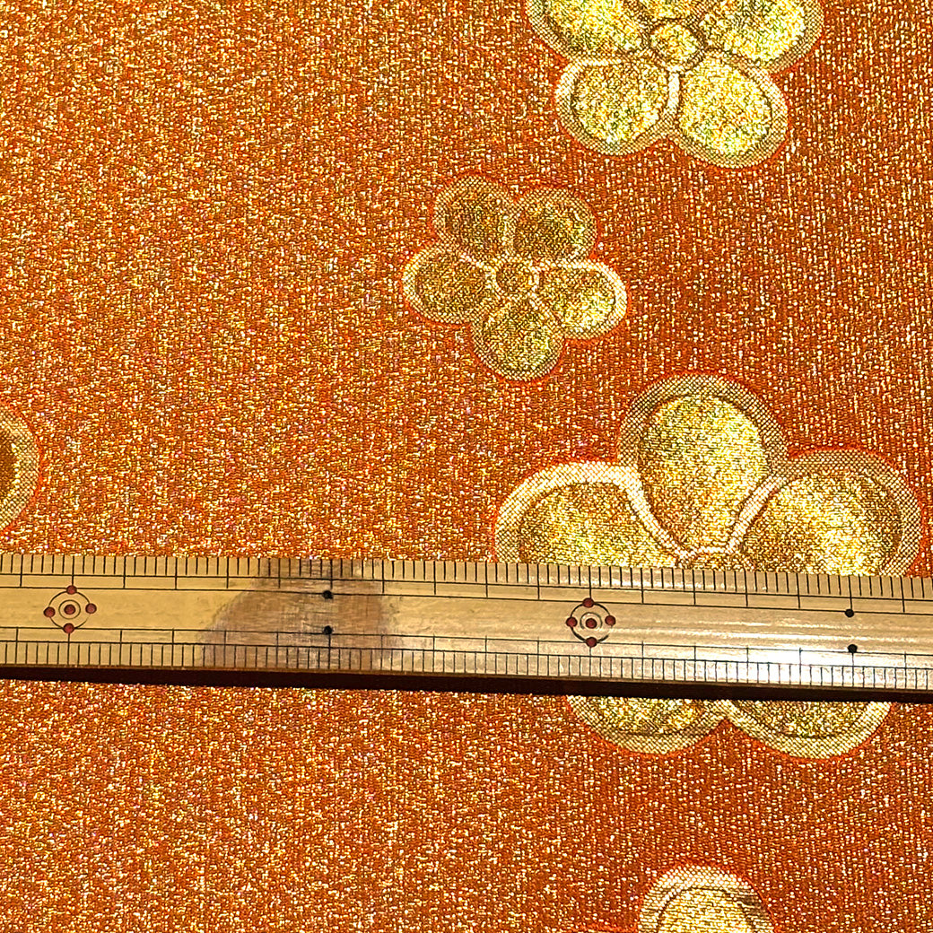 生地 【 金襴 橙金 】 金襴生地 和柄生地 装飾織物 約70cm巾 華やか