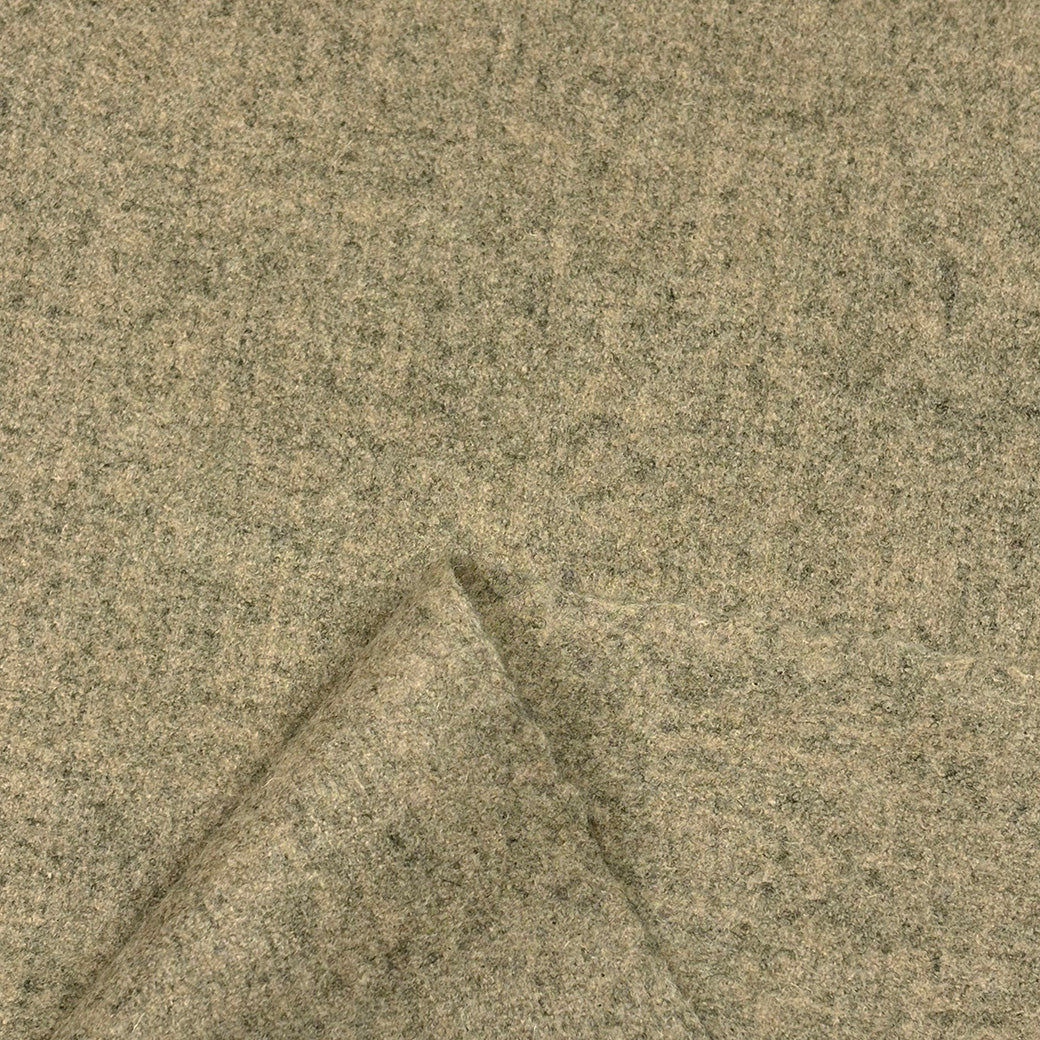 生地 【 シングルメルトン 杢ベージュ 】 ウール生地 ウール100％ 無地 148cm巾 幅広 起毛