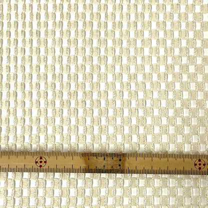 生地 【 ブロックチェックチュール 薄黄色 】 メッシュ チュール 125cm巾 チュール生地 ポリエステル
