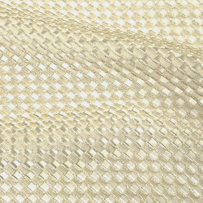 生地 【 ブロックチェックチュール 薄黄色 】 メッシュ チュール 125cm巾 チュール生地 ポリエステル