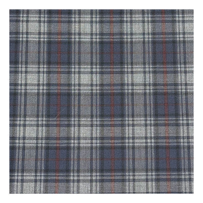 生地 【 梳毛ウール タータン グレーチャコール 】 ウール生地 紡毛ウール チェック 150cm巾 幅広