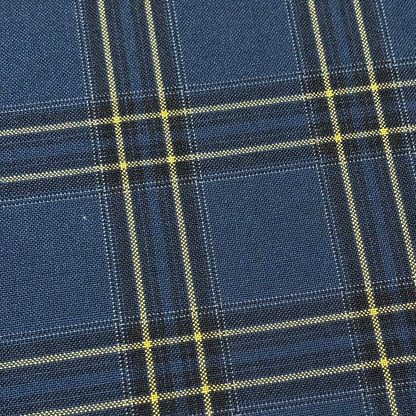 生地 【 梳毛ウール タータン 紺黄 】 ウール生地 紡毛ウール チェック 150cm巾 幅広