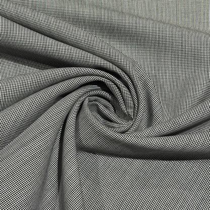 生地 【 梳毛ウール チェック スミ黒紺 】 ウール生地 紡毛ウール ポリエステル チェック 150cm巾 幅広