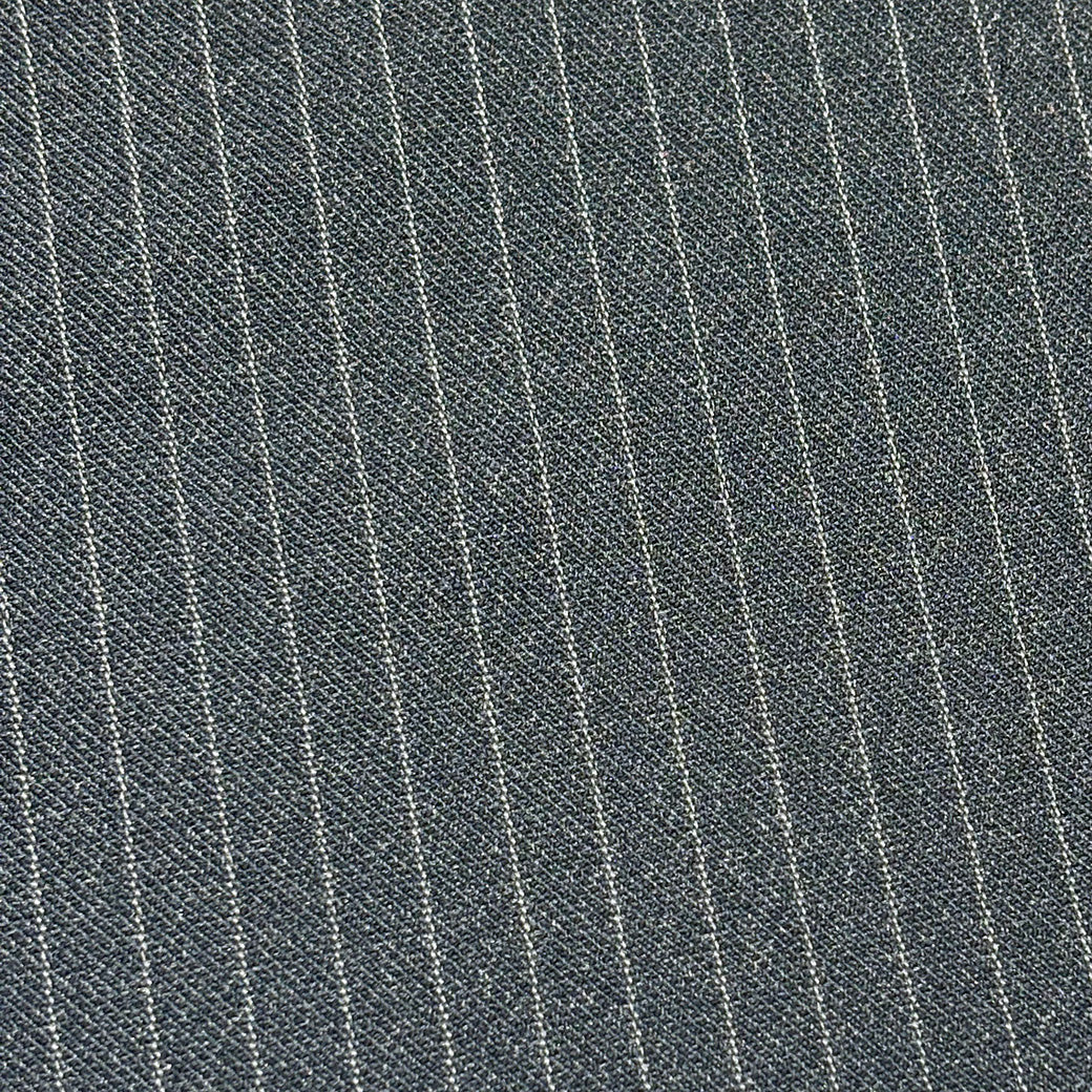 生地 【 梳毛ウール ピンストライプ チャコール 】 ウール生地 紡毛