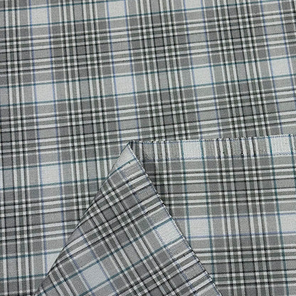 生地 【 梳毛ウール タータン グレー 】 ウール生地 紡毛ウール ポリエステル チェック 150cm巾 幅広