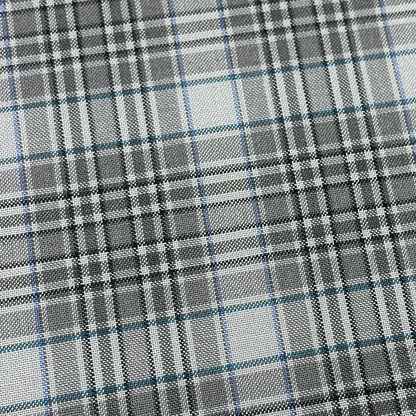 生地 【 梳毛ウール タータン グレー 】 ウール生地 紡毛ウール ポリエステル チェック 150cm巾 幅広