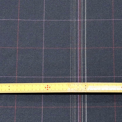 生地 【 梳毛ウール チェック 紺紫 】 ウール生地 紡毛ウール ポリエステル チェック 150cm巾 幅広