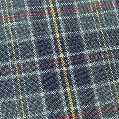 生地 【 梳毛ウール チェック カーキ紺黄 】 ウール生地 紡毛ウール ポリエステル チェック 150cm巾 幅広