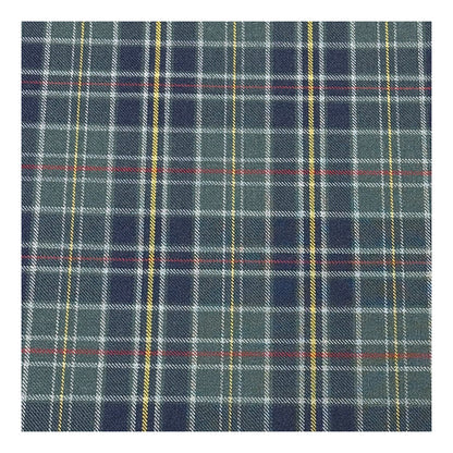 生地 【 梳毛ウール チェック カーキ紺黄 】 ウール生地 紡毛ウール ポリエステル チェック 150cm巾 幅広