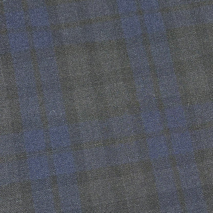 生地 【 梳毛ウール チェック スミ黒紺 】 ウール生地 紡毛ウール ポリエステル チェック 150cm巾 幅広