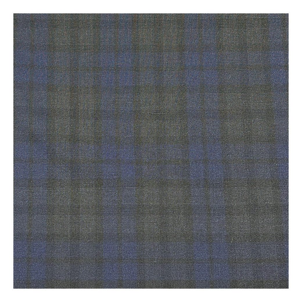 生地 【 梳毛ウール チェック スミ黒紺 】 ウール生地 紡毛ウール ポリエステル チェック 150cm巾 幅広