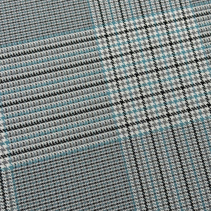 生地 【 梳毛ウール チェック ミントグレー 】 ウール生地 紡毛ウール ポリエステル チェック 150cm巾 幅広