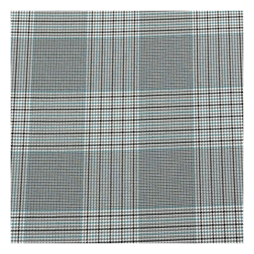 生地 【 梳毛ウール チェック ミントグレー 】 ウール生地 紡毛ウール ポリエステル チェック 150cm巾 幅広