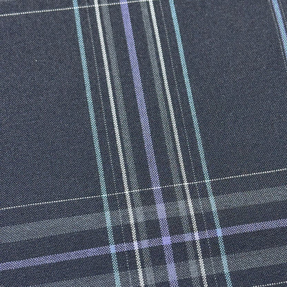 生地 【 梳毛ウール タータン 濃紺青紫 】 ウール生地 紡毛ウール ポリエステル チェック 150cm巾 幅広