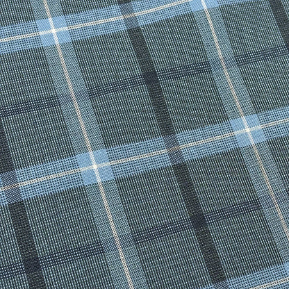 生地 【 梳毛ウール チェック ブルーグレー 】 ウール生地 紡毛ウール ポリエステル チェック 150cm巾 幅広