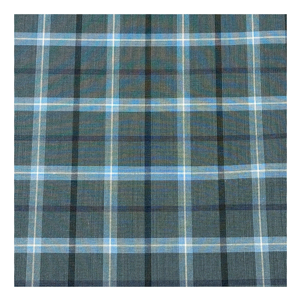 生地 【 梳毛ウール チェック ブルーグレー 】 ウール生地 紡毛ウール ポリエステル チェック 150cm巾 幅広