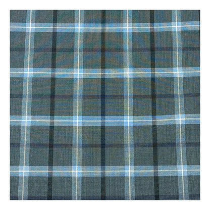 生地 【 梳毛ウール チェック ブルーグレー 】 ウール生地 紡毛ウール ポリエステル チェック 150cm巾 幅広