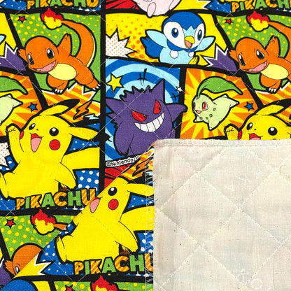 生地 【 ポケモンキルト カラフル 】 キルティング生地 コミック柄 105cm巾 綿100％ 綿プリント