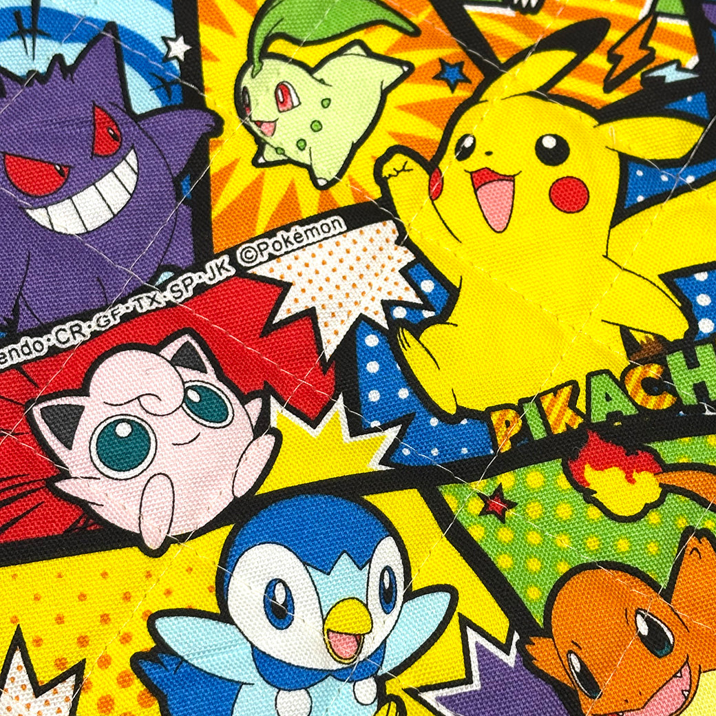 生地 【 ポケモンキルト カラフル 】 キルティング生地 コミック柄 105cm巾 綿100％ 綿プリント