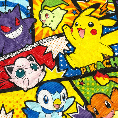 生地 【 ポケモンキルト カラフル 】 キルティング生地 コミック柄 105cm巾 綿100％ 綿プリント