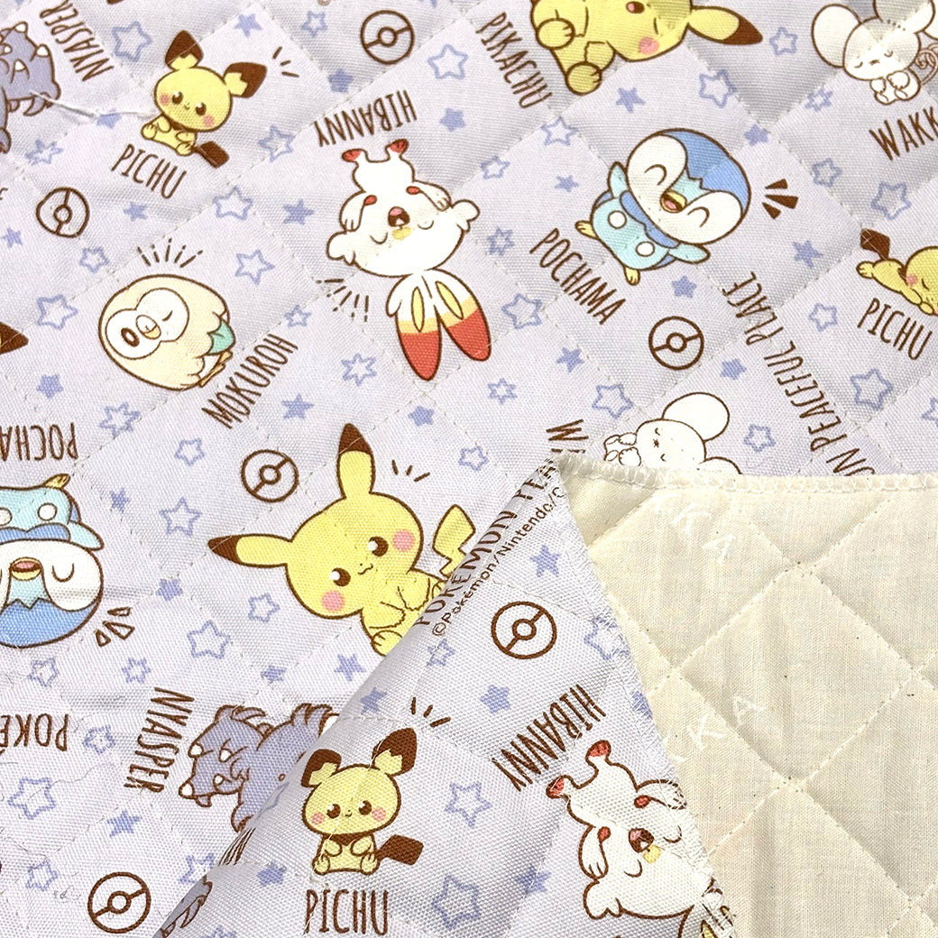 生地 【 ポケピース キルト 薄紫 】 ポケモン ポケットモンスター 105cm巾 コットン 綿100％ キルティング生地 キャラクター 総柄