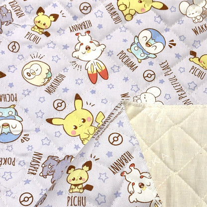 生地 【 ポケピース キルト 薄紫 】 ポケモン ポケットモンスター 105cm巾 コットン 綿100％ キルティング生地 キャラクター 総柄