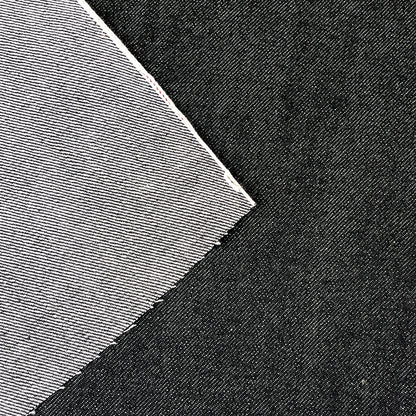 生地 【 KUROKI セルヴィッチデニム 片面黒 】 デニム生地 82cm巾 綿100％ 無地 片面ブラックデニム