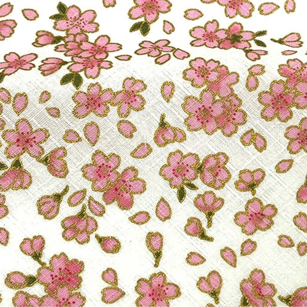 生地 【 和柄ドビー 桜 白】 ドビー織り 112cm巾 綿 コットン100％