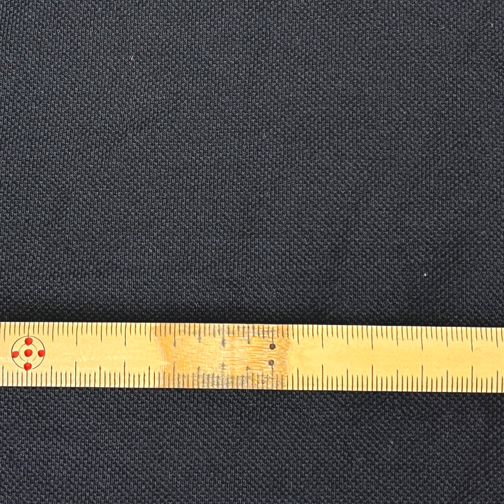 生地 【 薄手鹿の子 黒 C21 】 100cm巾 ポリ鹿の子生地 吸汗速乾ニット 軽量ニット生地 スポーツ生地