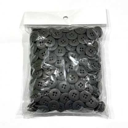 ボタンまとめ売り 【 四つ穴ボタン グレーD 17mm 約500個入 】 4つ穴 ボタン