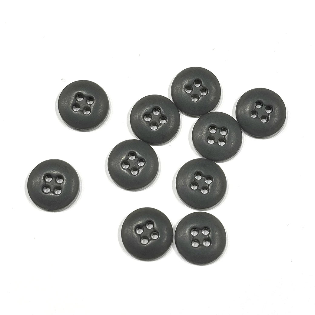 ボタンまとめ売り 【 四つ穴ボタン グレーD 15mm 約1000個入 】 4つ穴 ボタン