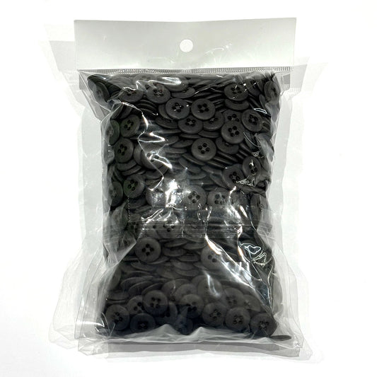 ボタンまとめ売り 【 四つ穴ボタン こげ茶 15mm 約1000個入 】 4つ穴 ボタン