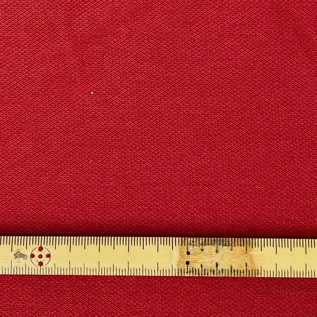 生地 【 厚手鹿の子ニット 赤 】 180cm巾 幅広 コットン鹿の子ニット 鹿の子編み生地 綿ニット生地