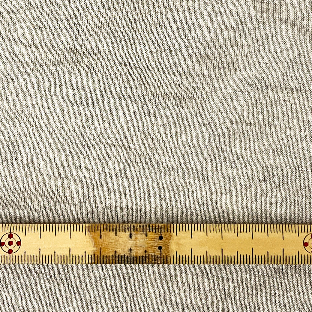 生地【 ファイン裏毛ニット ベージュ 】 180cm巾 幅広 綿麻裏毛ニット 綿麻ニット生地 コットンリネンニット
