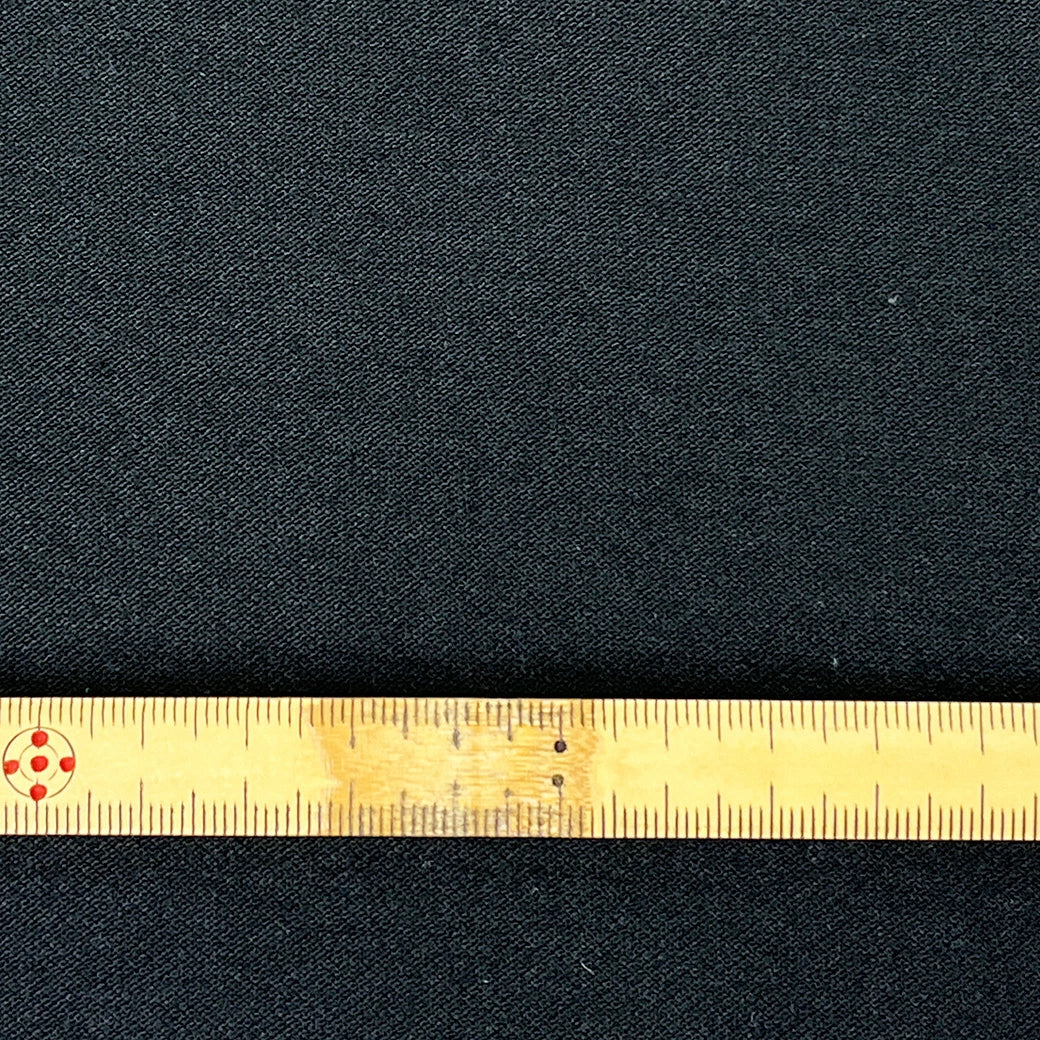 生地【 鹿の子ニット 黒 】 140cm巾 幅広 綿100％ コットンニット生地 綿生地 綿素材 やわらかい生地 肌に優しい生地